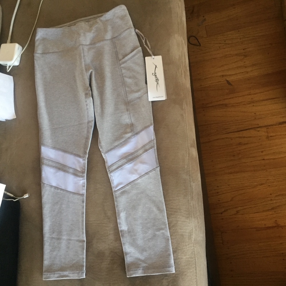 X by Gotexx Capri leggings XS white mesh NWT